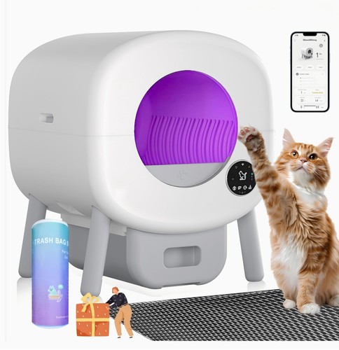 NEW Self Cleaning Cat Automatic Litter Box, Extra Large Odor-Free App-Controlled