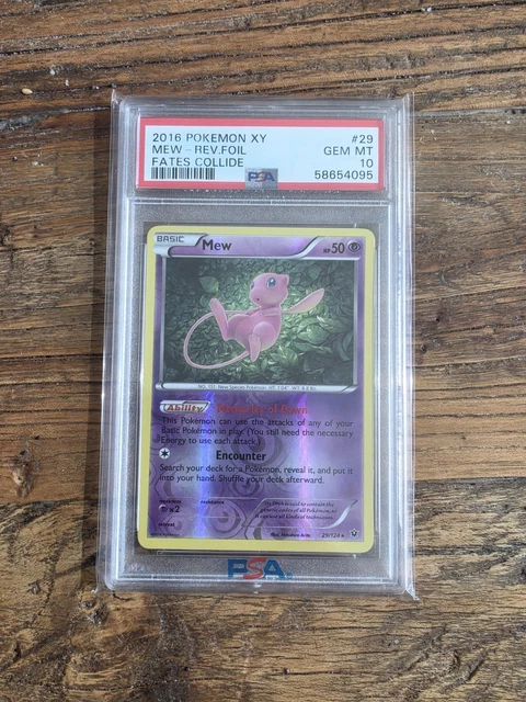 2016 Pokemon XY Fates Collide Mew Reverse Holo Foil PSA 10 - Low Pop!!