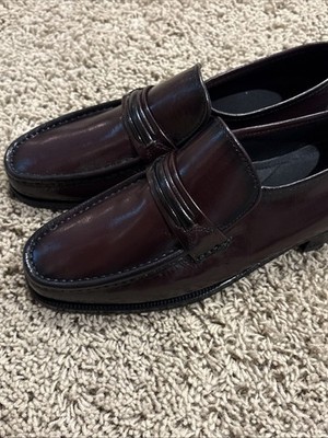 ＊＊＊ Florsheim Como Black Cherry Men's Leather Moc Slip On 17089 Size