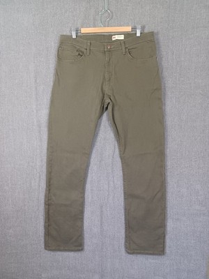 Wrangler Straight Fit Herren Jeans W34 L32 Khaki Olivgrün Denim mit Stretch