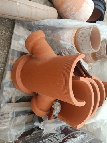 Vitrified clay double oblique channel junction