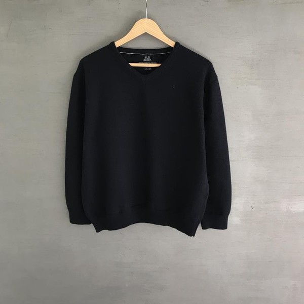 Men Montechiaro Sweater Black Wool 42 / XL / 50