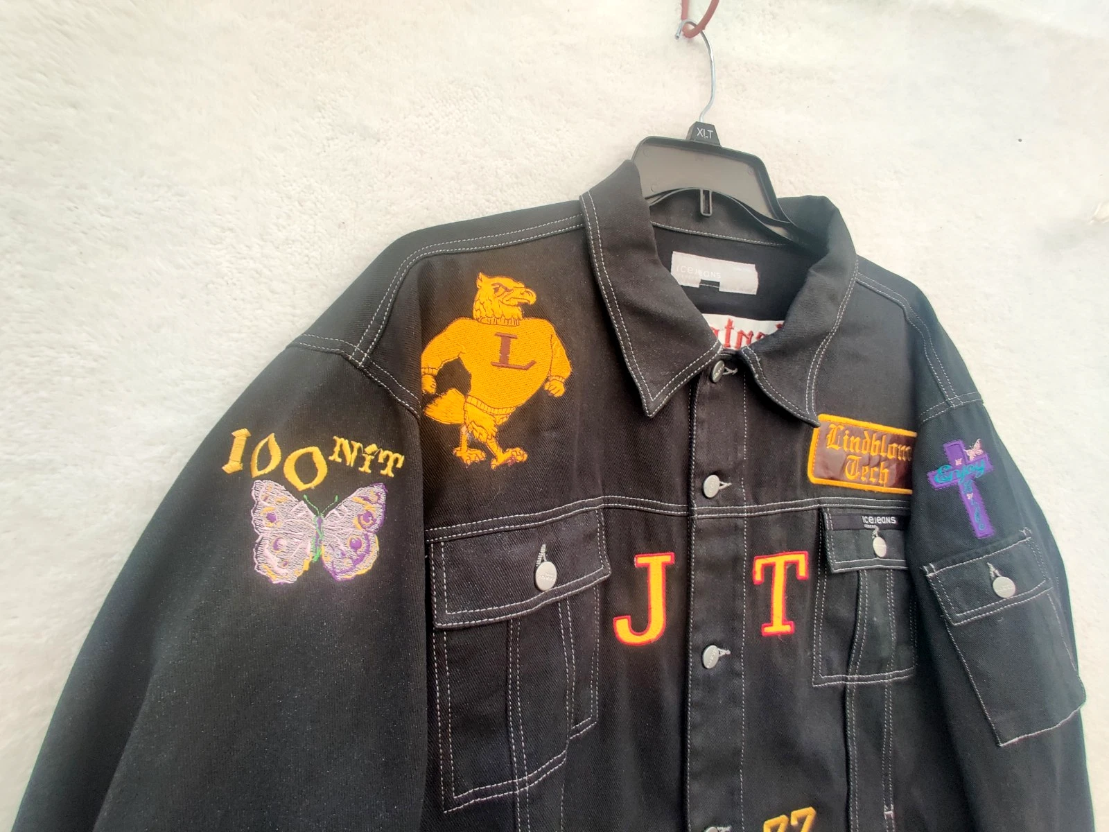 Iceberg Italy XXL Denim Jacket Lindblom Tech Centennial Embroidered 6124 image 4