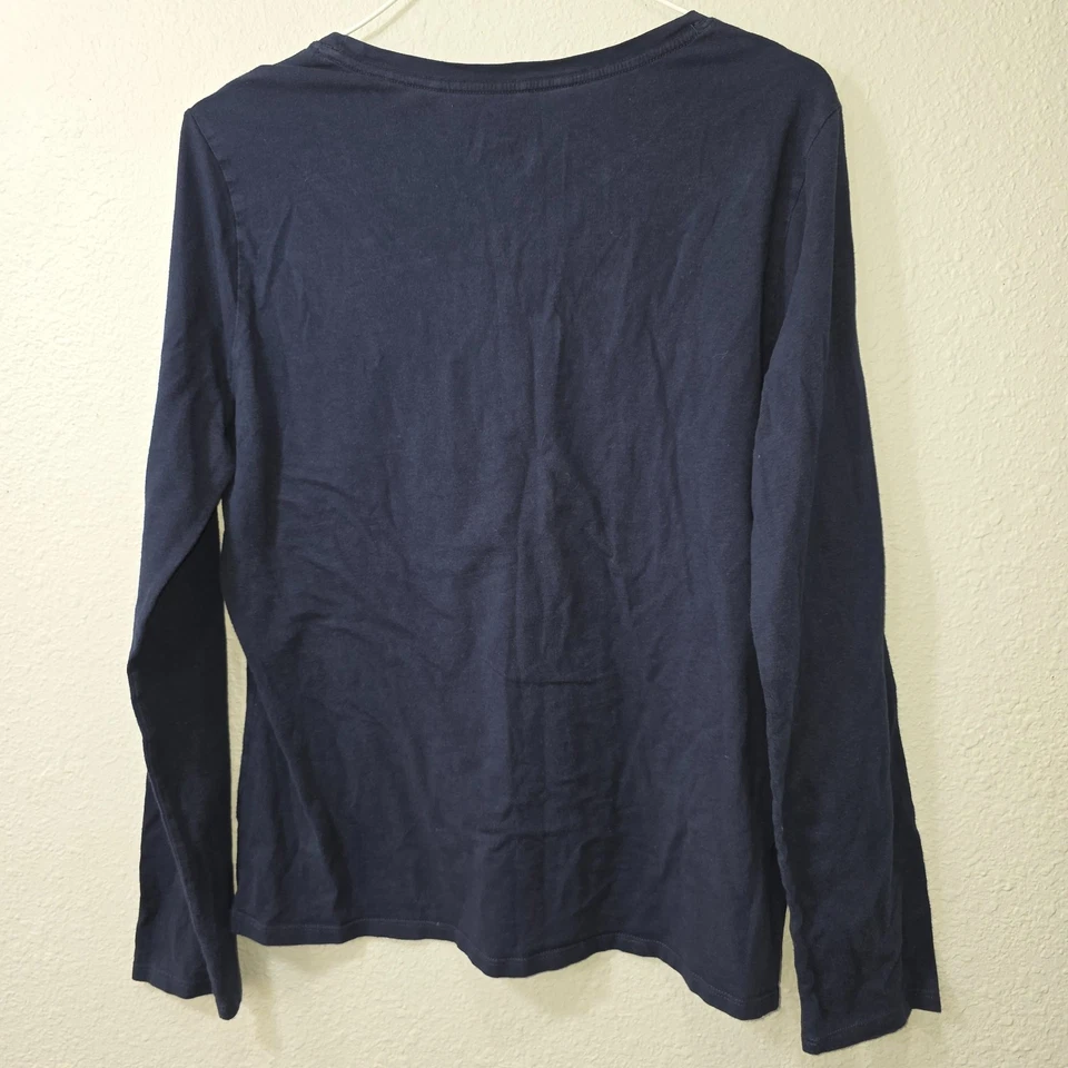 Calvin Klein Logo Women’s Blue Long Sleeve Sleepwear Top Shirt Sz Large - Image 4 of 4