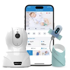 Baby Monitor - Smart Sleep Sock & 2.5K HD Camera, Track Heart Rate and Moveme...