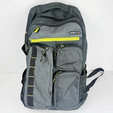 Swiss Tech Gray Yellow Multi-pocketed Backpack Large 20x11x6 Travel School