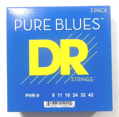 DR Guitar Strings Electric 3 Sets Pure Blues Vintage Nickel 09-42