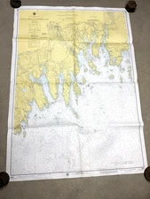 1976 MAINE Nautical Chart ~ Tibbett Narrows to Schoodic Island ~ 47" x 34"