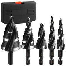Step Drill Bit Set 4-Flute Taper Hole Expansion Cutter For Risk-Free Operation