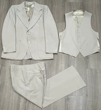 Richman Brothers 3 Piece Tuxedo Suit Mens 42R 34x 30 Pants Gold 1960s Shawl