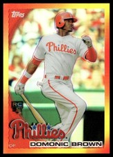 Domonic Brown 2010 Topps Chrome Red Hot Rookies Refractor RC SP RHR-7 Phillies