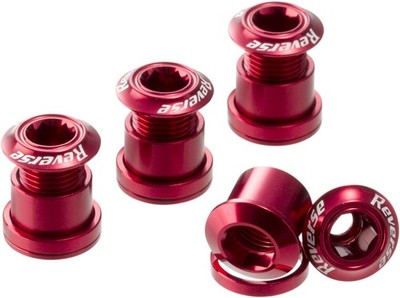 REVERSE Chainring Bolt Set 7mm Alloy Red