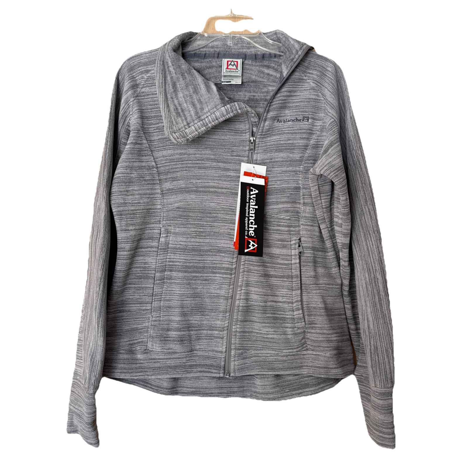 Avalanche Kamnik Women’s Sz L Gray Fleece Jacket Offset 1/4 Pullover Active NEW