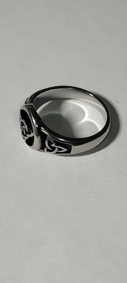 Anillo de acero inoxidable retro de moda con símbolo celta vikingo muerto # 8 Foto 3 de 4