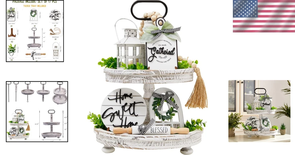 Набор декоративных многоярусных лотков для фермерского дома из 17 предметов - Изображение 2 из 4