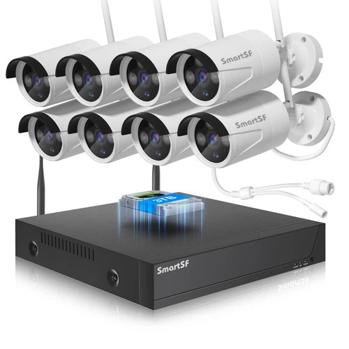 WiFi Security Cameras with 10CH NVR, Motion Detection 8pcs 3MP WiFi IP Camera 3T