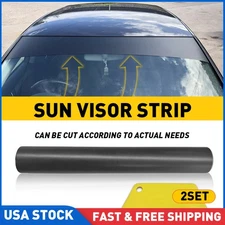 2SET Car Sun Visor Strip Tint Film Front Windshield UV Shade Banner Accessories