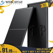 200W Monocrystalline Solar Panel 12V Off-Grid Battery Power RV Home Boat Camping