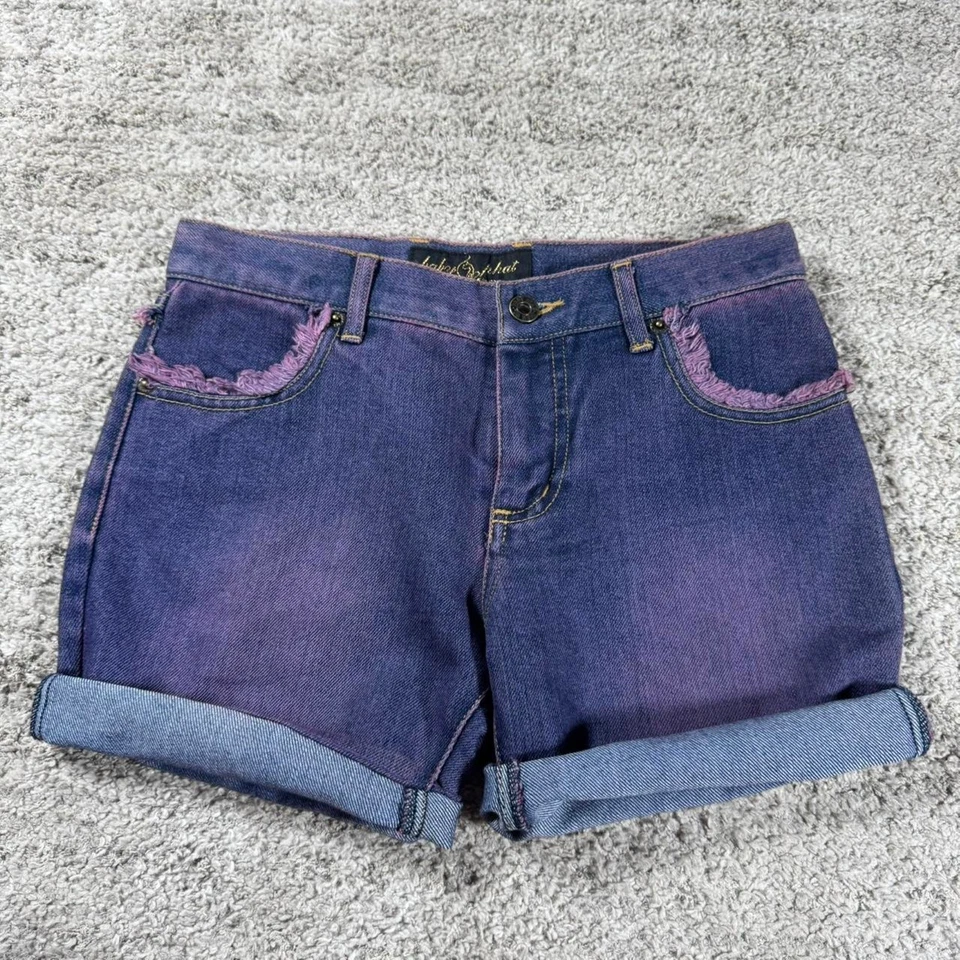 Y2K 2000’s Baby Phat Embroidered Fringe Grunge Punk Skater Short Denim Shorts - Image 2 of 4