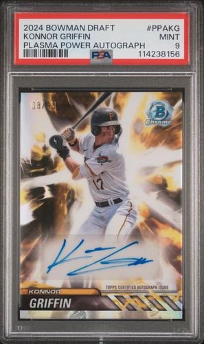 2024 Bowman Draft Chrome Konnor Griffin Plasma Power Auto #d 08/99 PSA 9 Pirates