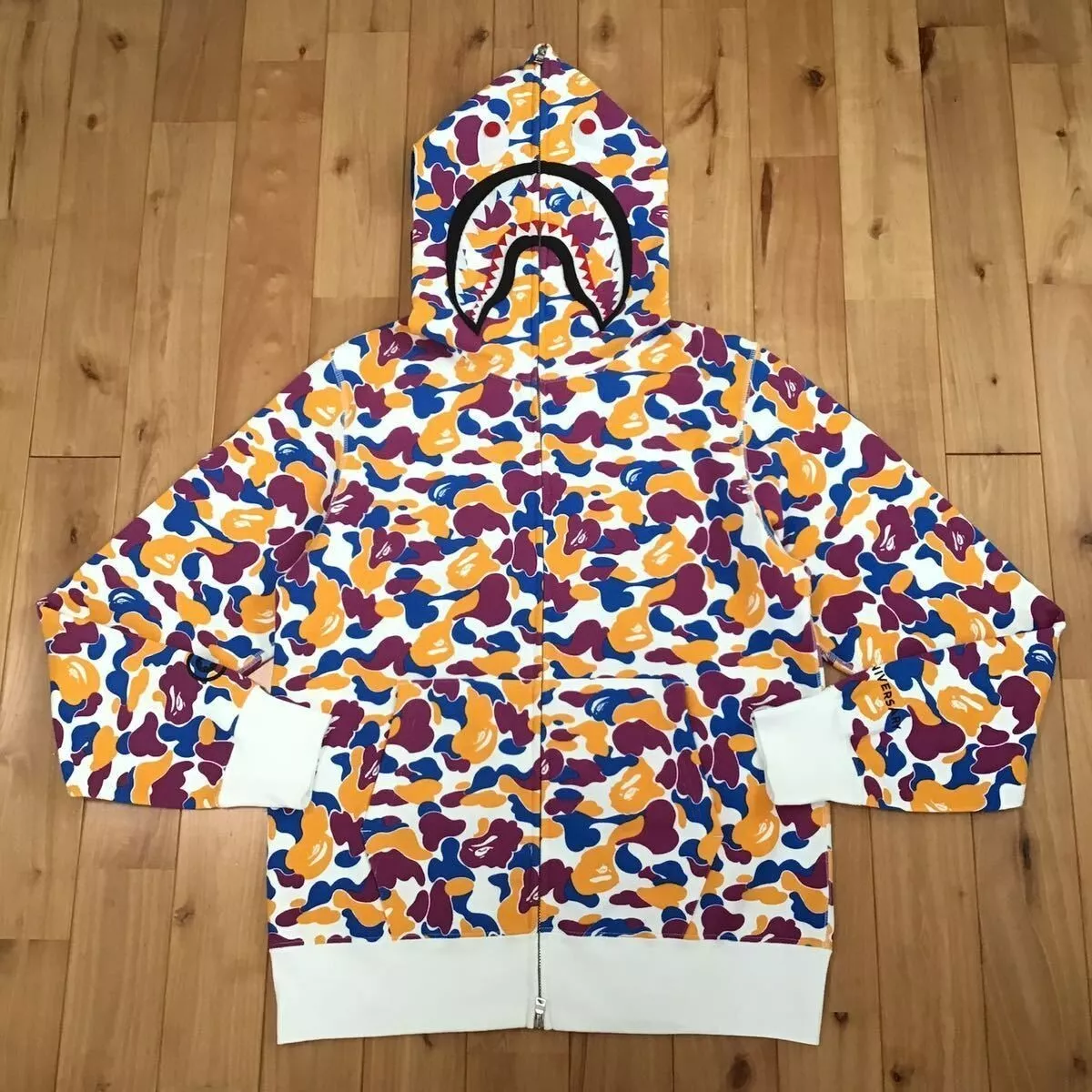 LA limited color camo Shark full zip hoodie BAPE camo A Bathing Ape Size L