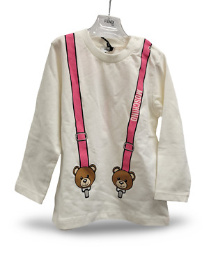 NWT New Moschino Toddler girls T-shirt with Suspenders Print 18-24m