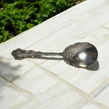 Antique 1908 International Silver Lafayette Large Berry Serving Spoon Monogram E