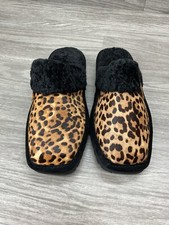 ARIAT Ladies Jackie Indoor/Outdoor Slippers- LEOPARD SQUARE TOE SZ 10 NEW