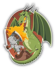 Knight Dragon Fight Car Bumper Sticker Decal