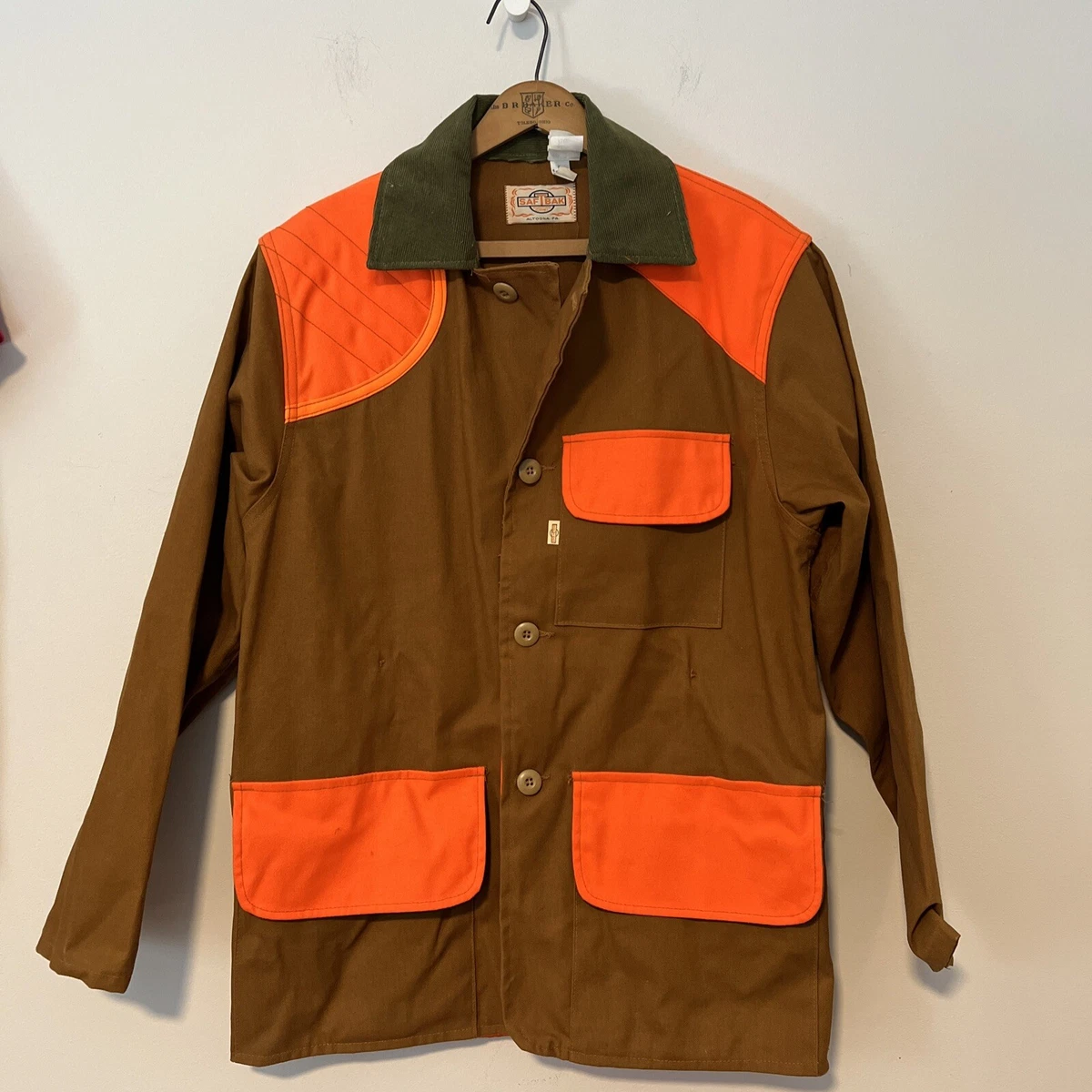 Vintage Saf-T-Bak Canvas Brown Blaze Orange Small Game Hunting Jacket Size  Small | eBay