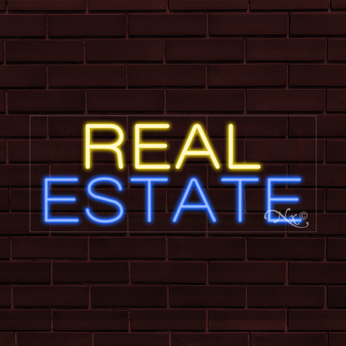 NUEVO LETRERO INTERIOR "REAL ESTATE" 30x12X1 PULGADAS LED FLEX 30115 - Imagen 1 de 1