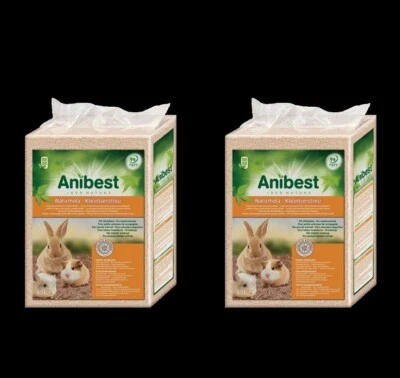 ALLSPAN 2 x Anibest Naturholz-KLEINTIERSTREU 60 L Streuspäne Einstreu Weichholzspan