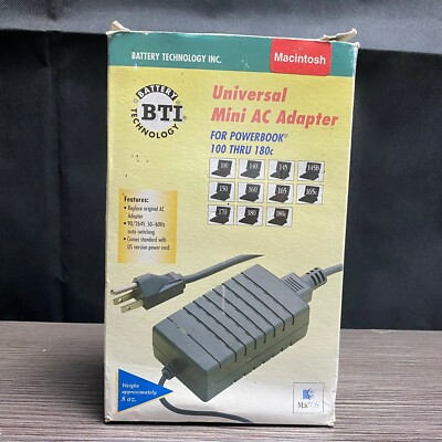 BTI BATTERY TECHNOLOGY Universal Mini AC Adapter Model MC0732 FOR POWERBOOK