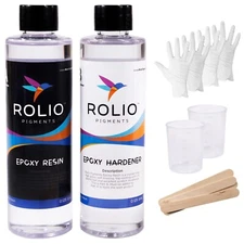 Rolio - Epoxy Resin and Hardener 16 oz Kit, Crystal Clear, Glossy, UV Resistant
