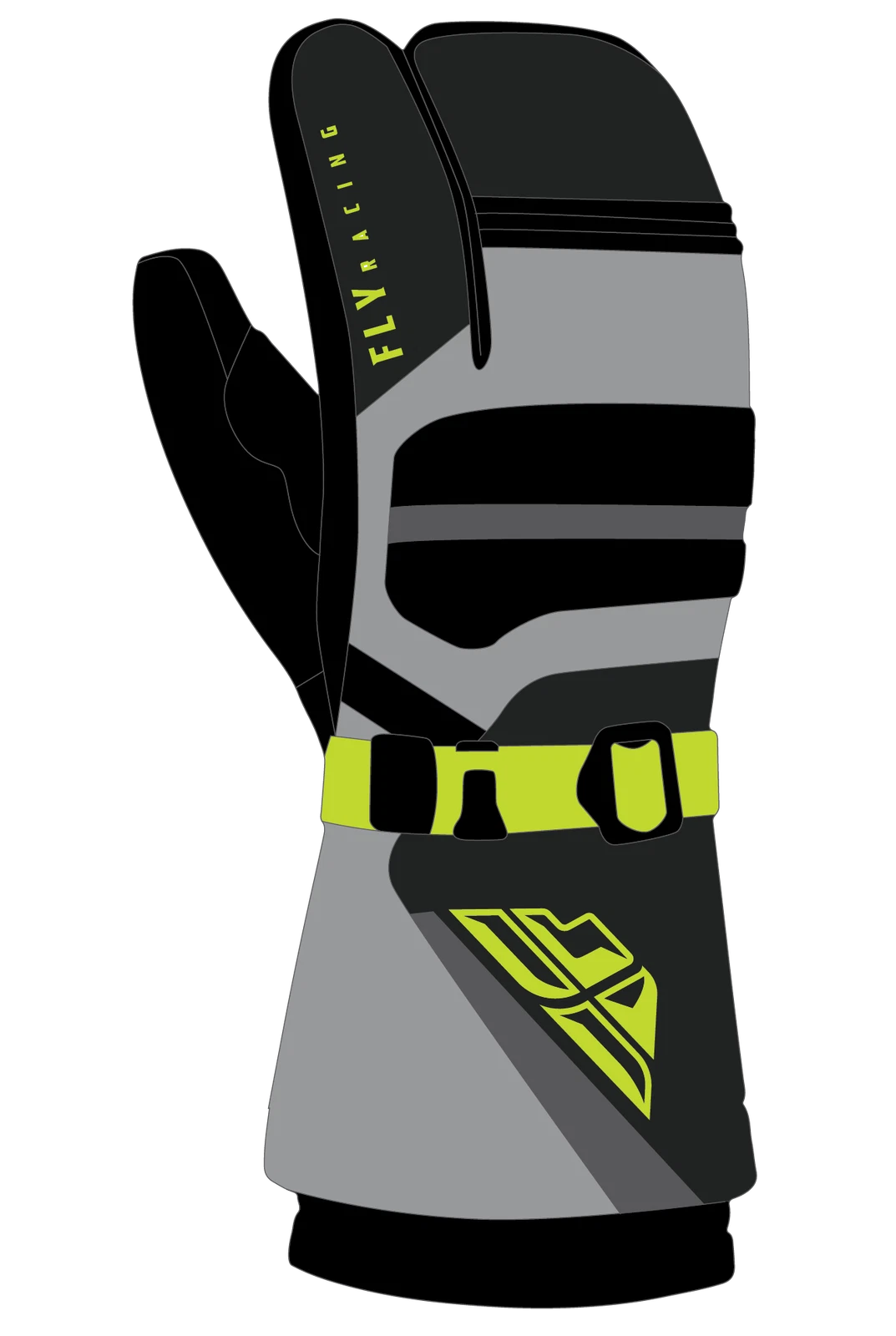 Fly Racing Mens Ridgeline Claw Gloves Snow Black/Grey/Hi Viz XS