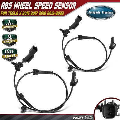 2x Front Left & RH ABS Wheel Speed Sensor for Tesla X 2016 2017 2018 2019-2023