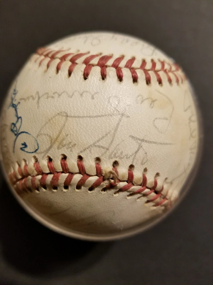 Béisbol firmado por el equipo de Chicago Cubs 1971 NL Ernie Banks Ron Santo Billy Williams Foto 2 de 4