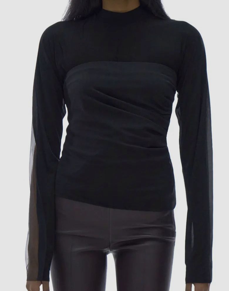 トップス hella sheer volume tops /black hella sheer volume tops /black（$326 Helmut Lang Womens
