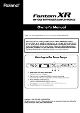 Roland FANTOM XR Owners Manual User Instructions COIL BOUND 284 Pages