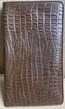 RARE Vintage Wilson Jones WJ Leather Lizard Reptile Skin Bifold Checkbook Wallet