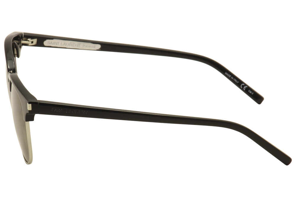 Occhiali da sole pilota Saint Laurent SL108 SL 108 001 nero argento 52 mm