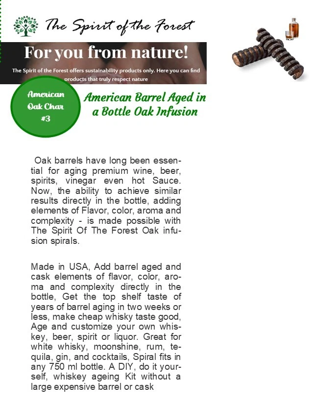 American Barrel выдержанная в бутылке дубовая настойная спираль. Barrel Age Your Whiskey - Изображение 4 из 4