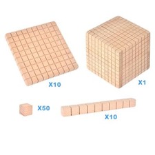 Montessori DIY Holzsockel Zehn Blöcke Math M...