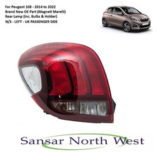 For Peugeot 108 - Passenger Side Rear Lamp Tail Light  N/S LEFT For 2014-2022