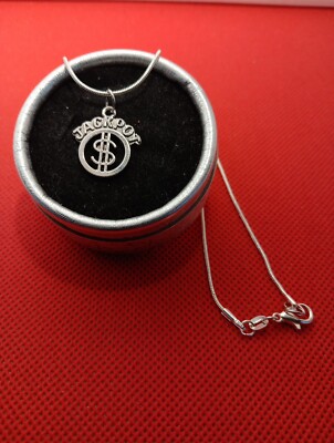 Fashion jewelry New Lucky Jackpot pendant On 18'' Silver  Snake necklace.
