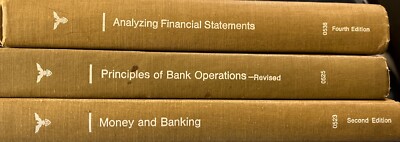 1970s American Institute of Banking 3 Book Lot, Money, Operations, & Financial L