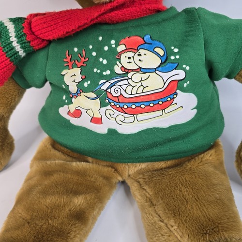 VTG 1987 Mooseltoe Bullwinkle Christmas Plush 24" Stuffed w/Sweater, Hat & Scarf - Picture 3 of 11
