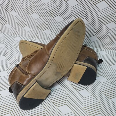 Steve Madden Johnnie Brown Leather Lace Side Zip Mens Dress Chukka Boots Size 8½ Steve Madden | Shoes | Steve Madden Johnnie Brown Leather  main image 3