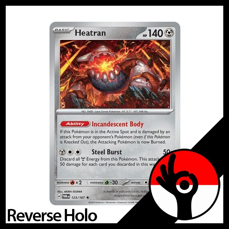 Pokemon TCG Twilight Masquerade Reverse Holo 123/167 Heatran eBay