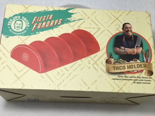 Trejo’s Tacos Fiesta Fundays Durable Red U-Shaped Groove Taco Holder - Picture 8 of 9